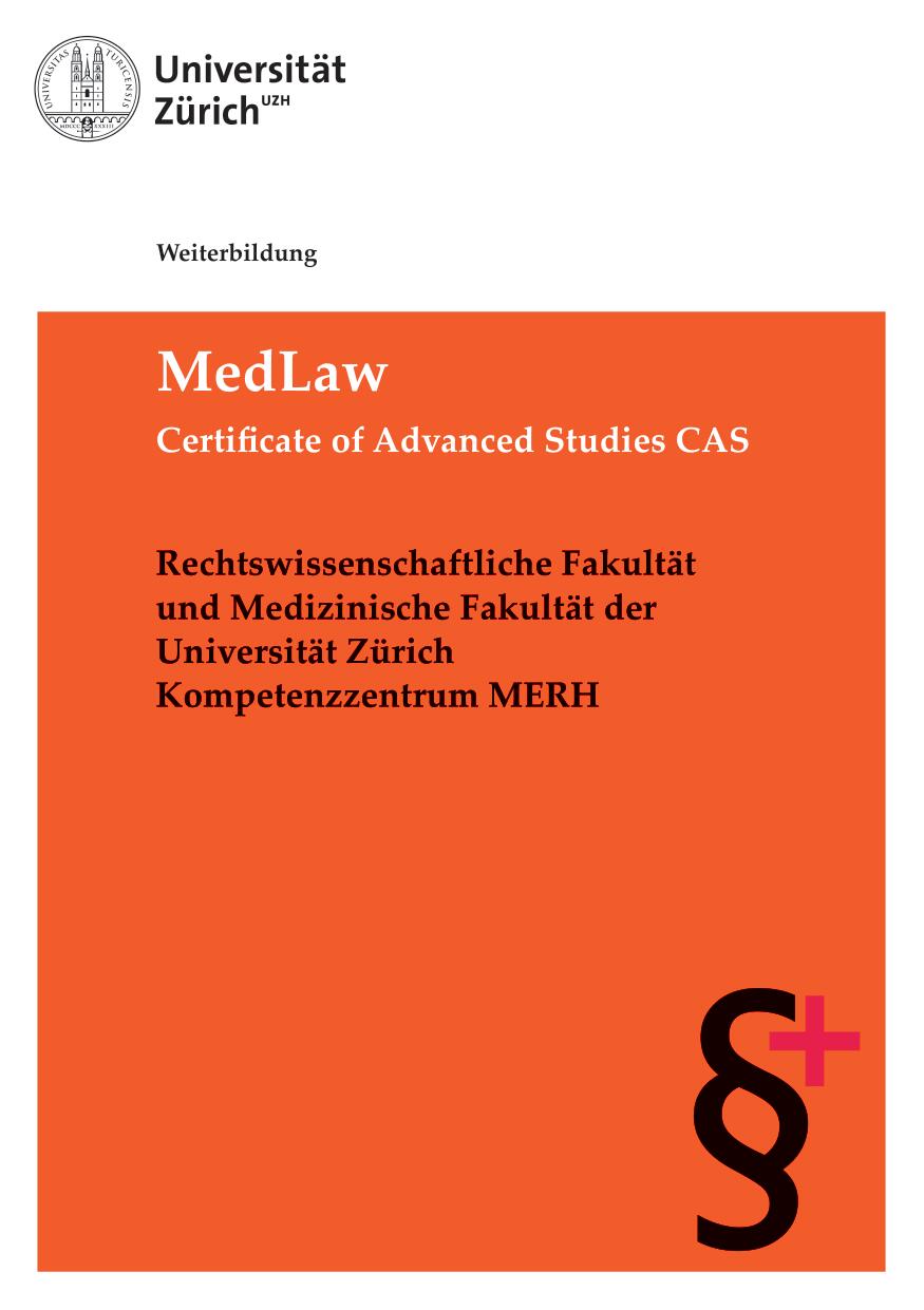 Broschüre CAS MedLaw 2022